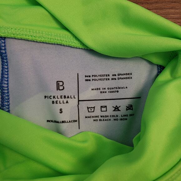 Pickleball Bella Drop Pleat Skort Bright Green Patience Grasshopper Print Small - Picture 6 of 7